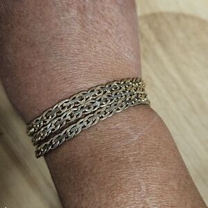 Vintage Gold-tone 3-strand Chain Bracelet